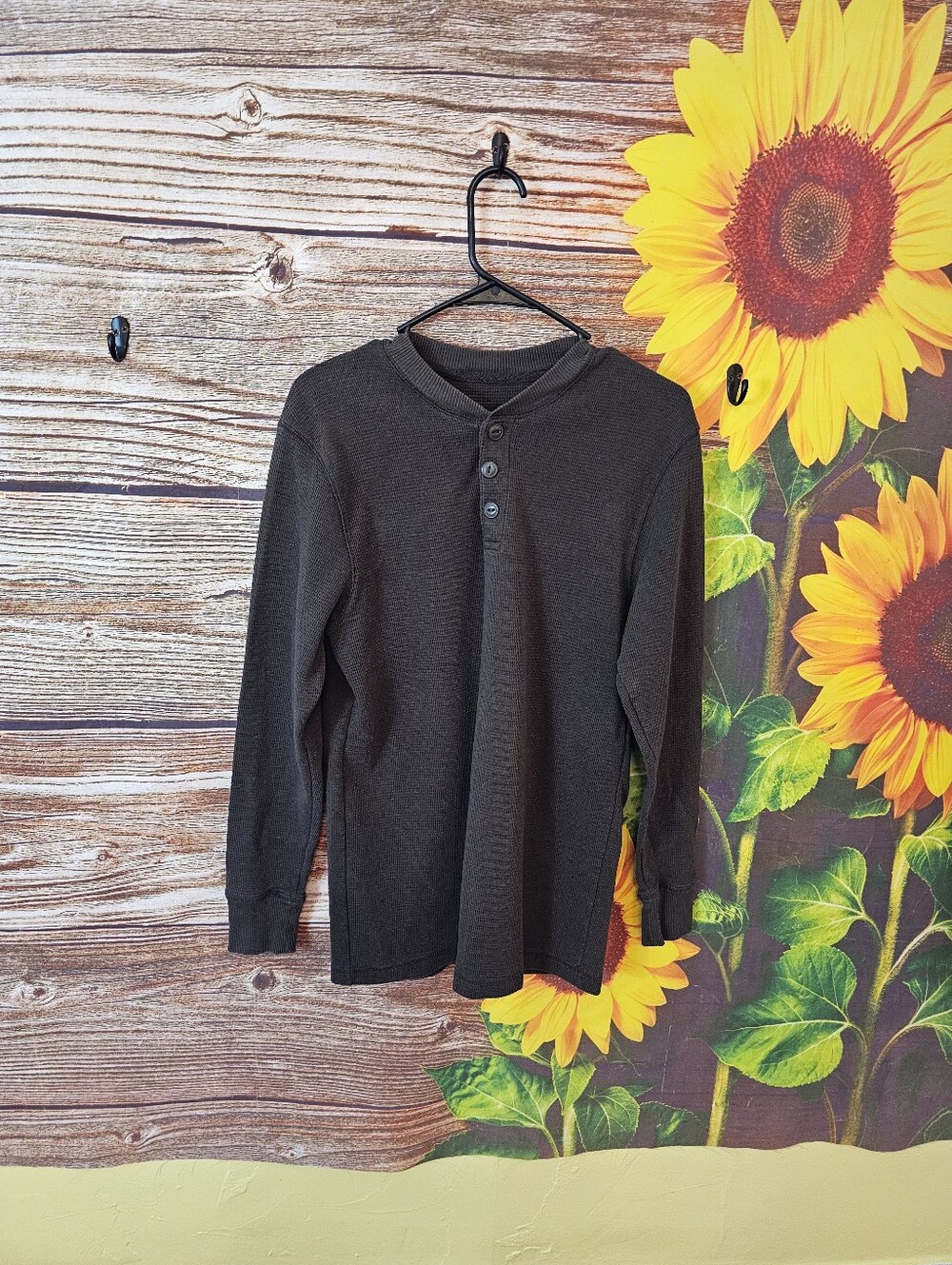 Kids Long-Sleeve Henley Shirt - Black